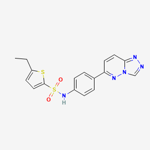molecular formula C17H15N5O2S2 B2534023 5-乙基-N-(4-{[1,2,4]三唑并[4,3-b]哒嗪-6-基}苯基)噻吩-2-磺酰胺 CAS No. 894069-20-6