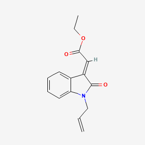 molecular formula C15H15NO3 B2534028 2-(1-烯丙基-2-氧代-1,2-二氢-3H-吲哚-3-亚烷基)-2-乙酸乙酯 CAS No. 1308732-57-1