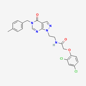 molecular formula C23H21Cl2N5O3 B2534029 2-(2,4-dichlorophenoxy)-N-(2-(5-(4-methylbenzyl)-4-oxo-4,5-dihydro-1H-pyrazolo[3,4-d]pyrimidin-1-yl)ethyl)acetamide CAS No. 921898-36-4