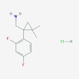 molecular formula C12H16ClF2N B2534036 [1-(2,4-Difluorophenyl)-2,2-dimethylcyclopropyl]methanamine hydrochloride CAS No. 1554561-38-4