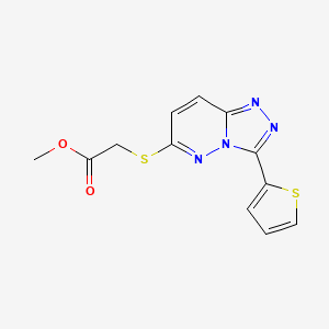 molecular formula C12H10N4O2S2 B2534039 2-[(3-噻吩-2-基-[1,2,4]三唑并[4,3-b]哒嗪-6-基)硫代]乙酸甲酯 CAS No. 868967-03-7