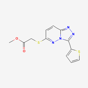 Methyl 2-[(3-thiophen-2-yl-[1,2,4]triazolo[4,3-b]pyridazin-6-yl)sulfanyl]acetate