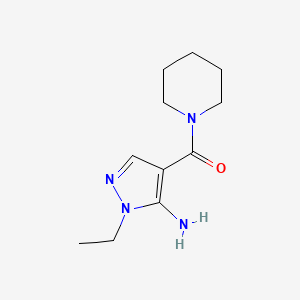 molecular formula C11H18N4O B2534044 1-Ethyl-4-(piperidin-1-ylcarbonyl)-1H-pyrazol-5-amine CAS No. 1894394-28-5