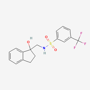 molecular formula C17H16F3NO3S B2534046 N-((1-hydroxy-2,3-dihydro-1H-inden-1-yl)methyl)-3-(trifluoromethyl)benzenesulfonamide CAS No. 1351651-70-1