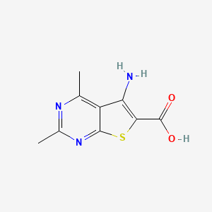 molecular formula C9H9N3O2S B2534055 5-Amino-2,4-dimethylthieno[2,3-d]pyrimidine-6-carboxylic acid CAS No. 930395-93-0