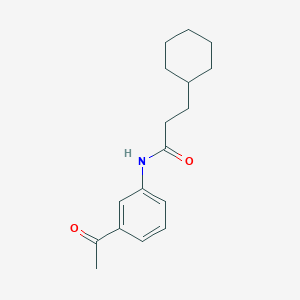 molecular formula C17H23NO2 B253408 N-(3-acetylphenyl)-3-cyclohexylpropanamide 