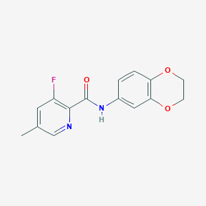 molecular formula C15H13FN2O3 B2534090 N-(2,3-dihydro-1,4-benzodioxin-6-yl)-3-fluoro-5-methylpyridine-2-carboxamide CAS No. 2415633-01-9