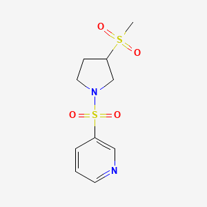 molecular formula C10H14N2O4S2 B2534095 3-((3-(甲基磺酰基)吡咯烷-1-基)磺酰基)吡啶 CAS No. 1448071-43-9