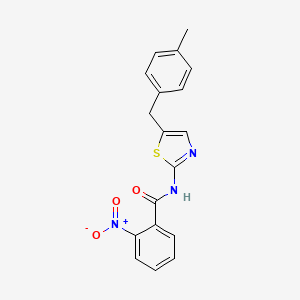 molecular formula C18H15N3O3S B2534096 N-[5-(4-methylbenzyl)-1,3-thiazol-2-yl]-2-nitrobenzamide CAS No. 303092-89-9
