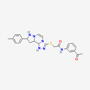 molecular formula C24H20N6O2S B2534099 N-(3-乙酰苯基)-2-{[11-(4-甲基苯基)-3,4,6,9,10-五氮杂三环[7.3.0.0^{2,6}]十二-1(12),2,4,7,10-戊烯-5-基]硫代}乙酰胺 CAS No. 1223989-24-9