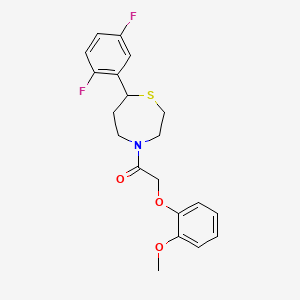 molecular formula C20H21F2NO3S B2534101 1-(7-(2,5-Difluorophenyl)-1,4-thiazepan-4-yl)-2-(2-methoxyphenoxy)ethanone CAS No. 1705759-93-8