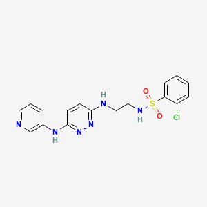 molecular formula C17H17ClN6O2S B2534103 2-氯-N-(2-((6-(吡啶-3-氨基)嘧啶-3-基)氨基)乙基)苯磺酰胺 CAS No. 1021259-39-1