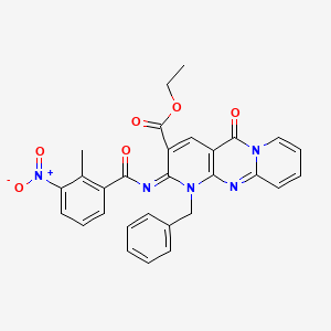 molecular formula C29H23N5O6 B2534105 (Z)-ethyl 1-benzyl-2-((2-methyl-3-nitrobenzoyl)imino)-5-oxo-2,5-dihydro-1H-dipyrido[1,2-a:2',3'-d]pyrimidine-3-carboxylate CAS No. 534581-57-2