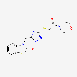 molecular formula C17H19N5O3S2 B2534107 3-((4-甲基-5-((2-吗啉-2-氧代乙基)硫代)-4H-1,2,4-三唑-3-基)甲基)苯并[d]噻唑-2(3H)-酮 CAS No. 847400-11-7
