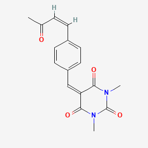 molecular formula C17H16N2O4 B2534108 1,3-二甲基-5-{[4-(3-氧代-1-丁烯基)苯基]亚甲基}-2,4,6(1H,3H,5H)-嘧啶三酮 CAS No. 321430-64-2