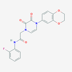 2-[4-(2,3-dihydro-1,4-benzodioxin-6-yl)-2,3-dioxopyrazin-1-yl]-N-(2-fluorophenyl)acetamide