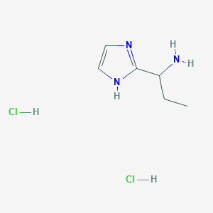 molecular formula C6H13Cl2N3 B2534118 1-(1H-咪唑-2-基)丙烷-1-胺二盐酸盐 CAS No. 1384429-75-7