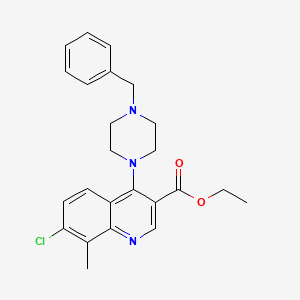 molecular formula C24H26ClN3O2 B2534119 4-(4-苄基哌嗪-1-基)-7-氯-8-甲基喹啉-3-羧酸乙酯 CAS No. 457937-15-4