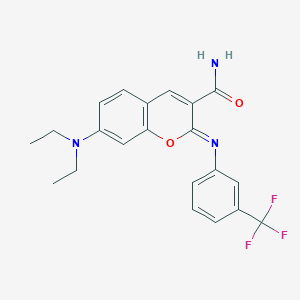 B2534125 (2Z)-7-(diethylamino)-2-{[3-(trifluoromethyl)phenyl]imino}-2H-chromene-3-carboxamide CAS No. 313668-74-5