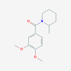 molecular formula C15H21NO3 B253413 1-(3,4-Dimethoxybenzoyl)-2-methylpiperidine 