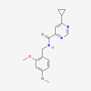 molecular formula C17H19N3O3 B2534152 6-Cyclopropyl-N-[(2,4-dimethoxyphenyl)methyl]pyrimidine-4-carboxamide CAS No. 2415469-40-6
