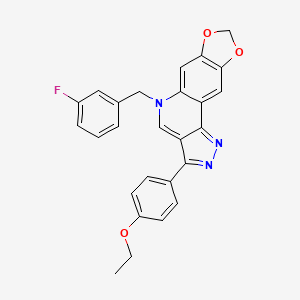 molecular formula C26H20FN3O3 B2534155 3-(4-ethoxyphenyl)-5-(3-fluorobenzyl)-5H-[1,3]dioxolo[4,5-g]pyrazolo[4,3-c]quinoline CAS No. 872198-35-1