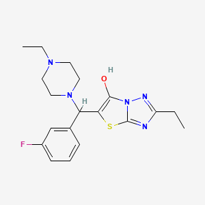 molecular formula C19H24FN5OS B2534159 2-Ethyl-5-((4-ethylpiperazin-1-yl)(3-fluorophenyl)methyl)thiazolo[3,2-b][1,2,4]triazol-6-ol CAS No. 898366-27-3