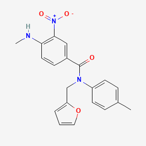 molecular formula C20H19N3O4 B2534168 N-[(furan-2-yl)methyl]-4-(methylamino)-N-(4-methylphenyl)-3-nitrobenzamide CAS No. 377764-14-2