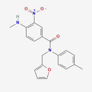 molecular formula C20H19N3O4 B2534168 N-[(呋喃-2-基)甲基]-4-(甲基氨基)-N-(4-甲基苯基)-3-硝基苯甲酰胺 CAS No. 377764-14-2