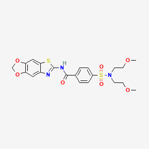 molecular formula C21H23N3O7S2 B2534172 N-([1,3]dioxolo[4',5':4,5]benzo[1,2-d]thiazol-6-yl)-4-(N,N-bis(2-methoxyethyl)sulfamoyl)benzamide CAS No. 892853-80-4