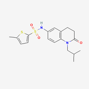 molecular formula C18H22N2O3S2 B2534174 N-(1-isobutyl-2-oxo-1,2,3,4-tetrahydroquinolin-6-yl)-5-methylthiophene-2-sulfonamide CAS No. 946198-91-0