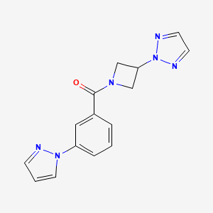 molecular formula C15H14N6O B2534177 (3-(1H-吡唑-1-基)苯基)(3-(2H-1,2,3-三唑-2-基)氮杂环丁-1-基)甲苯酮 CAS No. 2176269-83-1