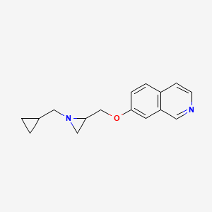 molecular formula C16H18N2O B2534182 7-[[1-(Cyclopropylmethyl)aziridin-2-yl]methoxy]isoquinoline CAS No. 2418704-53-5