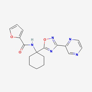 molecular formula C17H17N5O3 B2534185 N-[1-(3-吡嗪-2-基-1,2,4-恶二唑-5-基)环己基]-2-呋喃酰胺 CAS No. 1396766-26-9