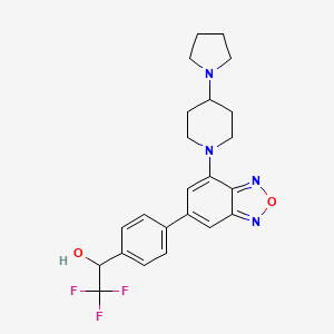 molecular formula C23H25F3N4O2 B2534187 2,2,2-Trifluoro-1-[4-[4-(4-pyrrolidin-1-ylpiperidin-1-yl)-2,1,3-benzoxadiazol-6-yl]phenyl]ethanol CAS No. 1807985-31-4