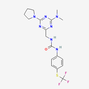 1-((4-(Dimethylamino)-6-(pyrrolidin-1-yl)-1,3,5-triazin-2-yl)methyl)-3-(4-((trifluoromethyl)thio)phenyl)urea