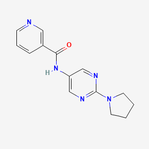 molecular formula C14H15N5O B2534200 N-(2-(pyrrolidin-1-yl)pyrimidin-5-yl)nicotinamide CAS No. 1396855-27-8