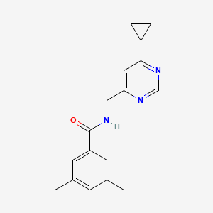 molecular formula C17H19N3O B2534203 N-((6-环丙基嘧啶-4-基)甲基)-3,5-二甲基苯甲酰胺 CAS No. 2195878-19-2