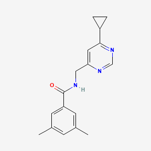 molecular formula C17H19N3O B2534203 N-[(6-cyclopropylpyrimidin-4-yl)methyl]-3,5-dimethylbenzamide CAS No. 2195878-19-2