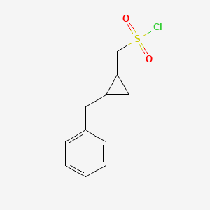 molecular formula C11H13ClO2S B2534206 （2-苄基环丙基）甲磺酰氯 CAS No. 2168350-75-0