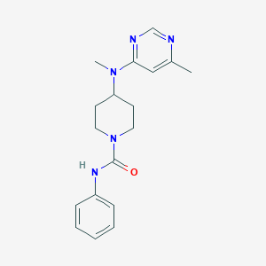 molecular formula C18H23N5O B2534217 4-[Methyl-(6-methylpyrimidin-4-yl)amino]-N-phenylpiperidine-1-carboxamide CAS No. 2415624-59-6