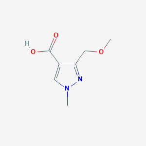 molecular formula C7H10N2O3 B2534222 3-(methoxymethyl)-1-methyl-1H-pyrazole-4-carboxylic acid CAS No. 113100-54-2