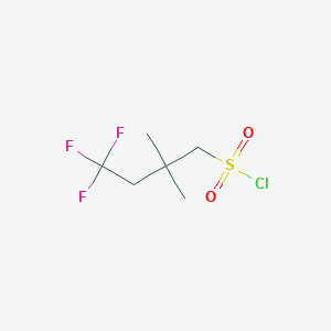 molecular formula C6H10ClF3O2S B2534226 4,4,4-Trifluoro-2,2-dimethylbutane-1-sulfonyl chloride CAS No. 1780669-38-6