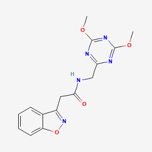 molecular formula C15H15N5O4 B2534231 2-(benzo[d]isoxazol-3-yl)-N-((4,6-dimethoxy-1,3,5-triazin-2-yl)methyl)acetamide CAS No. 2034522-29-5