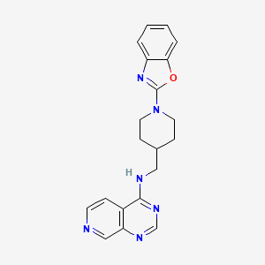 molecular formula C20H20N6O B2534235 N-[[1-(1,3-Benzoxazol-2-yl)piperidin-4-yl]methyl]pyrido[3,4-d]pyrimidin-4-amine CAS No. 2380067-82-1