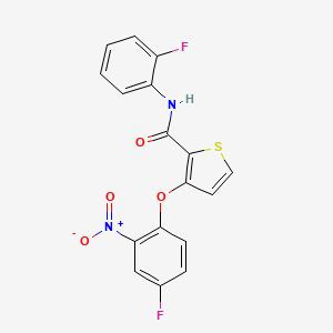 3-(4-fluoro-2-nitrophenoxy)-N-(2-fluorophenyl)thiophene-2-carboxamide