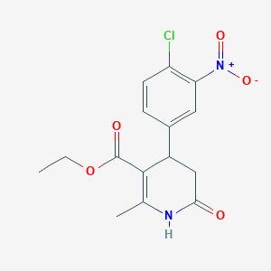 molecular formula C15H15ClN2O5 B2534246 Ethyl 4-(4-chloro-3-nitrophenyl)-2-methyl-6-oxo-1,4,5,6-tetrahydro-3-pyridinecarboxylate CAS No. 478261-59-5