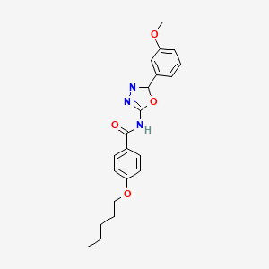 molecular formula C21H23N3O4 B2534252 N-(5-(3-Methoxyphenyl)-1,3,4-oxadiazol-2-yl)-4-(Pentyloxy)benzamid CAS No. 865286-38-0