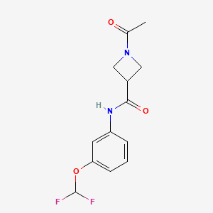 molecular formula C13H14F2N2O3 B2534261 1-acetyl-N-(3-(difluoromethoxy)phenyl)azetidine-3-carboxamide CAS No. 1428363-50-1