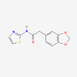 molecular formula C12H10N2O3S B2534263 2-(苯并[d][1,3]二氧杂环戊烯-5-基)-N-(噻唑-2-基)乙酰胺 CAS No. 922066-41-9